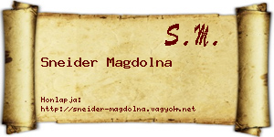 Sneider Magdolna névjegykártya