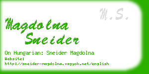 magdolna sneider business card